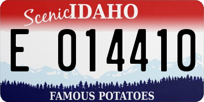 ID license plate E014410