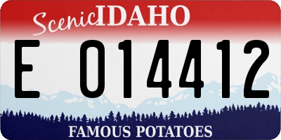 ID license plate E014412