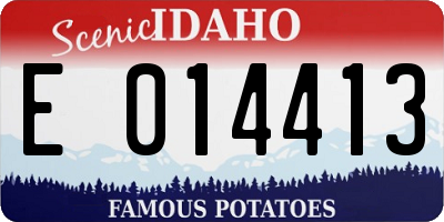 ID license plate E014413