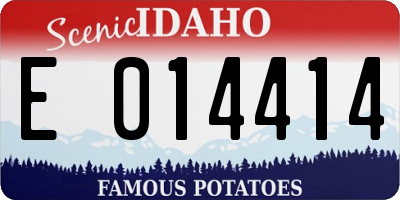 ID license plate E014414