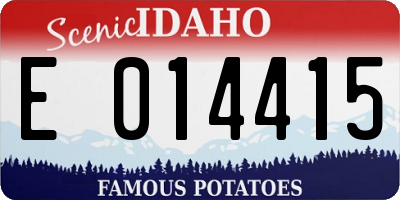 ID license plate E014415