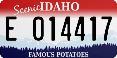 ID license plate E014417
