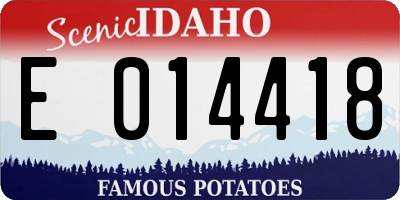 ID license plate E014418