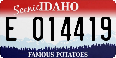 ID license plate E014419