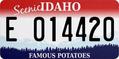 ID license plate E014420