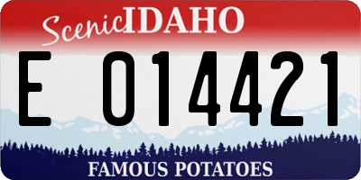 ID license plate E014421
