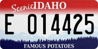 ID license plate E014425