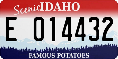 ID license plate E014432