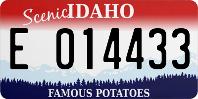 ID license plate E014433