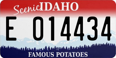 ID license plate E014434