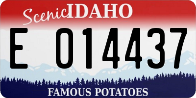 ID license plate E014437