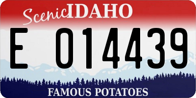 ID license plate E014439