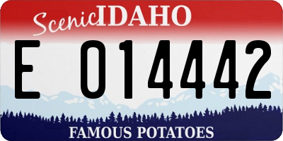 ID license plate E014442