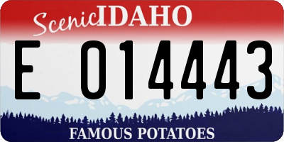 ID license plate E014443