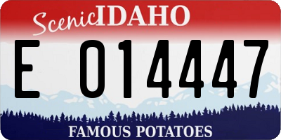 ID license plate E014447