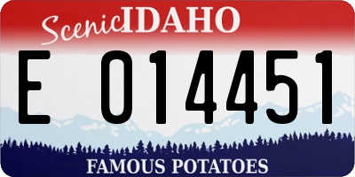 ID license plate E014451