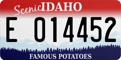 ID license plate E014452