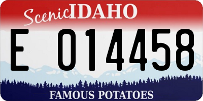 ID license plate E014458