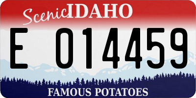 ID license plate E014459