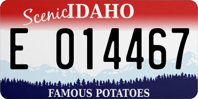 ID license plate E014467