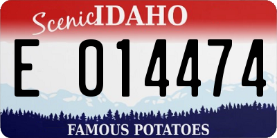 ID license plate E014474