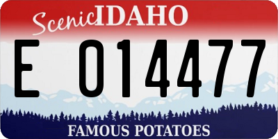 ID license plate E014477