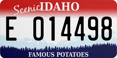 ID license plate E014498