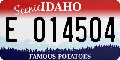 ID license plate E014504