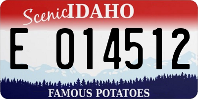 ID license plate E014512