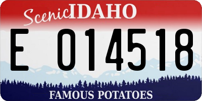 ID license plate E014518