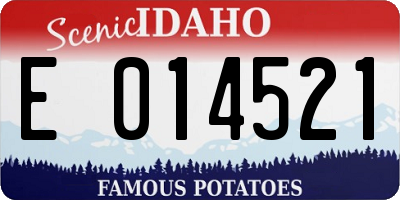 ID license plate E014521