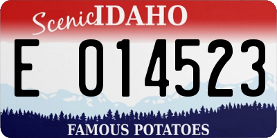 ID license plate E014523