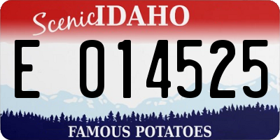 ID license plate E014525