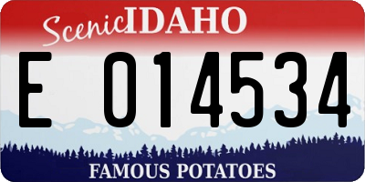 ID license plate E014534