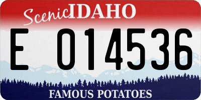 ID license plate E014536