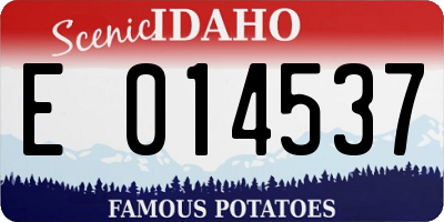 ID license plate E014537