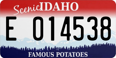 ID license plate E014538