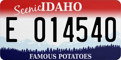 ID license plate E014540