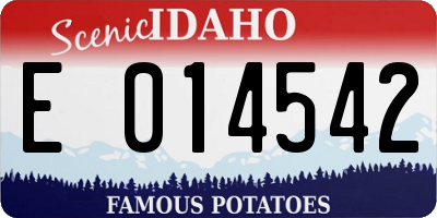 ID license plate E014542