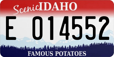 ID license plate E014552