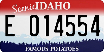 ID license plate E014554