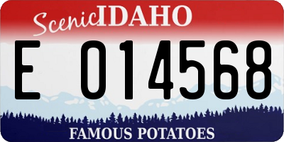 ID license plate E014568