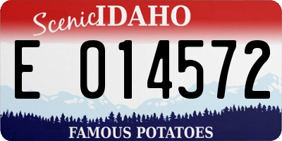 ID license plate E014572