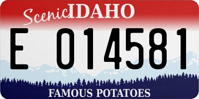 ID license plate E014581