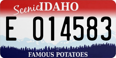 ID license plate E014583