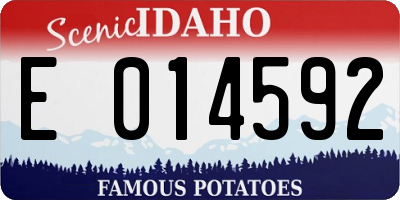 ID license plate E014592