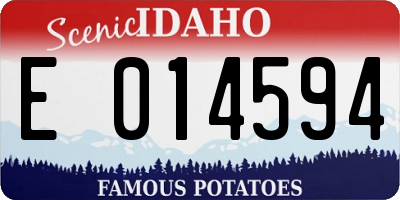 ID license plate E014594