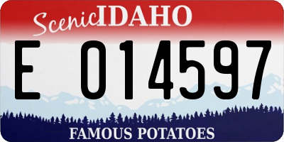 ID license plate E014597