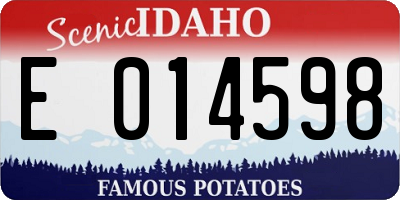 ID license plate E014598