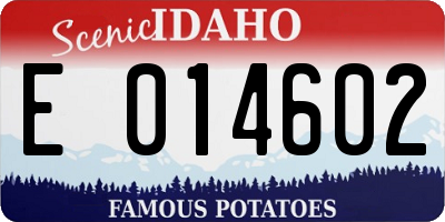 ID license plate E014602